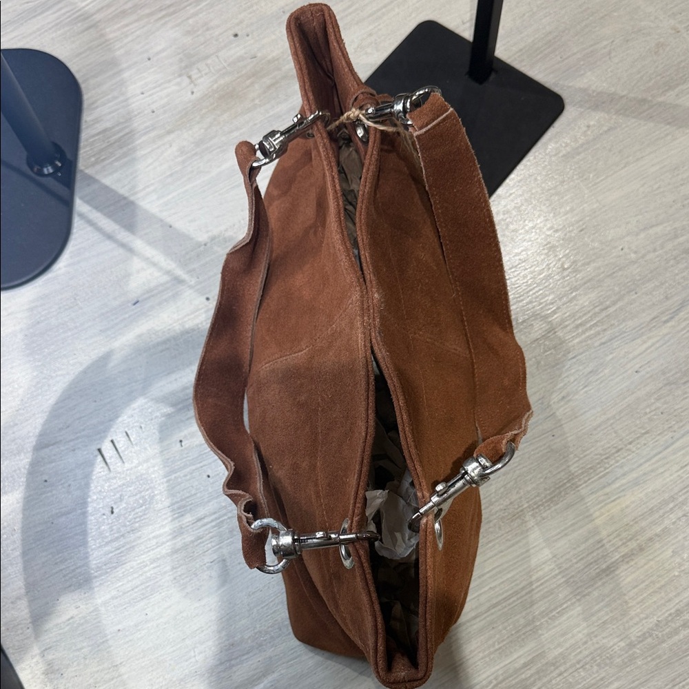 Lillian Vernon Brown Suede Shoulder Bag - Picture 7 of 10